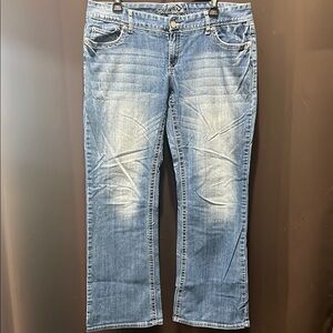 Maurices Blue Boot Cut Jeans with Natural Fading, Size 13/14